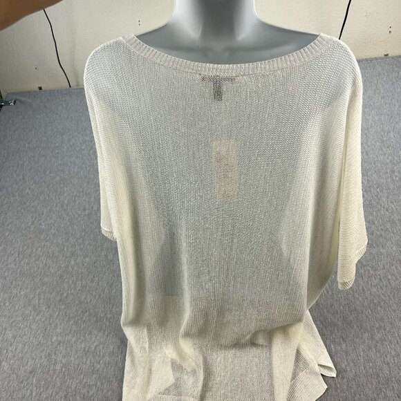 Eileen Fisher Fine Organic Linen Crepe Tunic Top Womens M Ivory Bateau $198 NEW - Picture 8 of 14